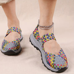Colorful Braided Walking Shoes Low Top Slip On Casual Outdoor Shoes