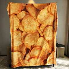 Potato Simulation Chip Blanket Flannel Casual Blanket for Outdoor Travel Camping