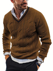 Vintage V Neck Pullover Sweater for Men