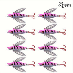 8pcs Winter Ice Fishing Lures Balancer Carp Walleye Perch Various Colors