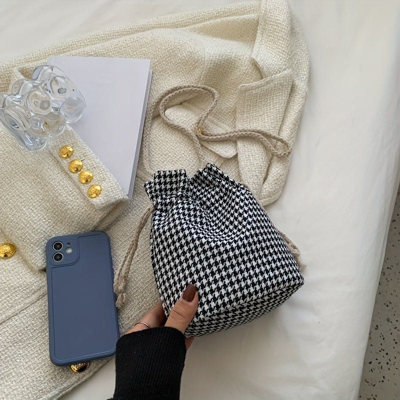 Kids Diagonal Shoulder Bag Plaid Pattern Crossbody Bag