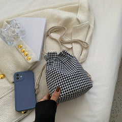 Kids Diagonal Shoulder Bag Plaid Pattern Crossbody Bag