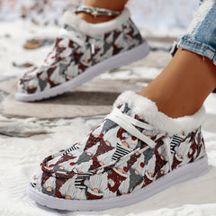 Christmas Elements Pattern Warm Flat Shoes Non slip Snow Sneakers