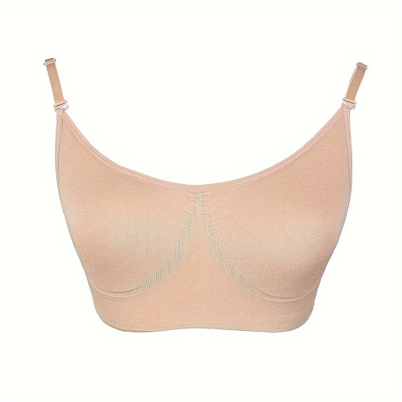 Seamless Dance Bra with Clear Back Straps
