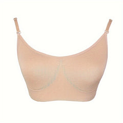Seamless Dance Bra with Clear Back Straps