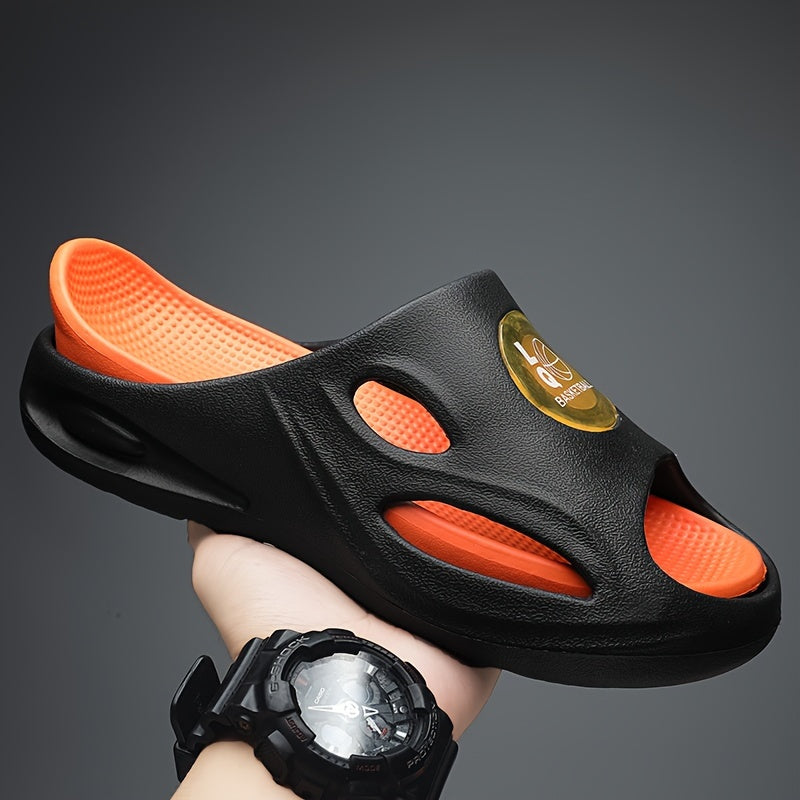 Men's Color Block Slides Soft Sole Slippers for Outdoor Activities