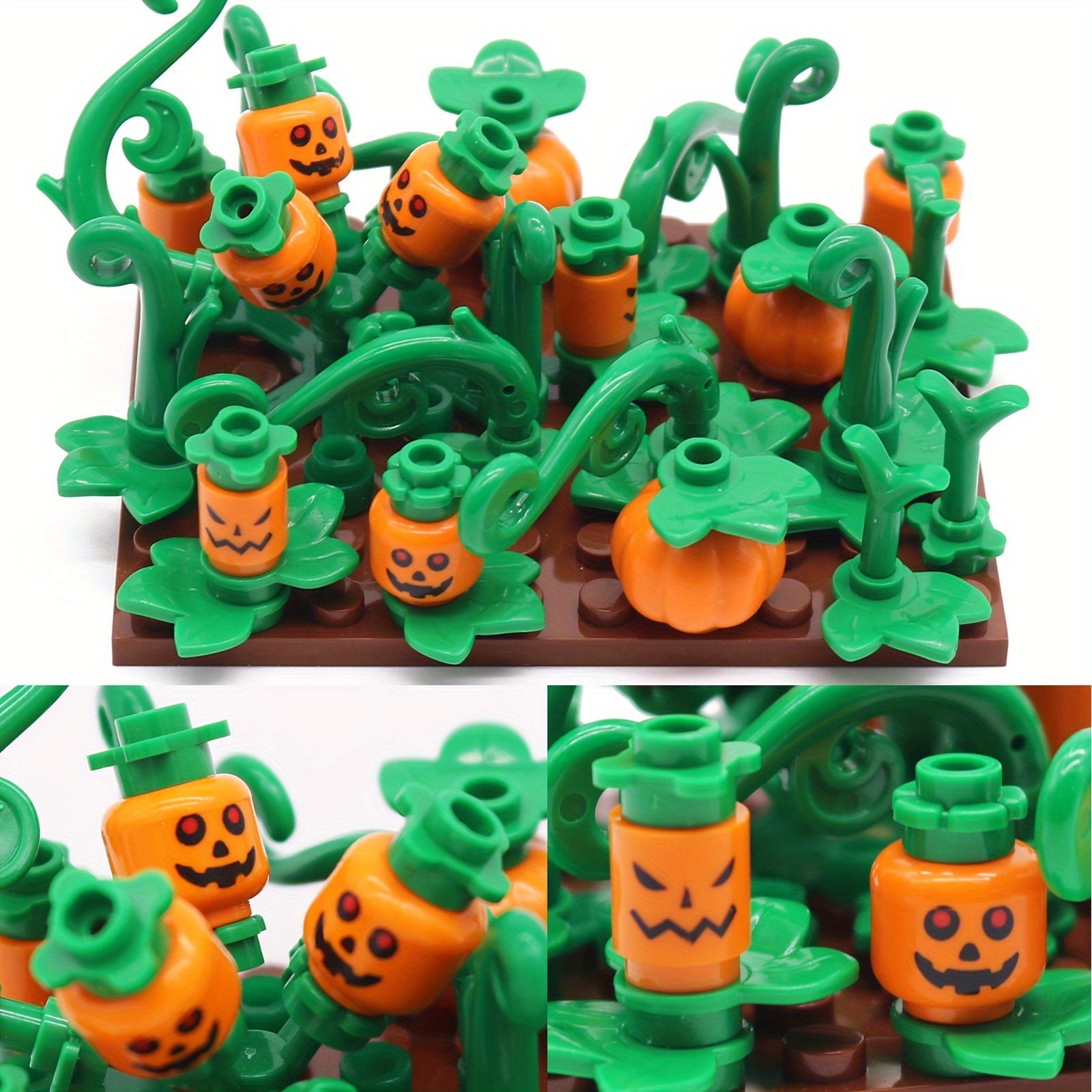 MARUMINE Halloween Building Blocks Set: Ghost Pumpkin Vines Scene Toy