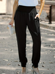 Solid Cropped Pants Casual High Waist Daily Comfy Pants