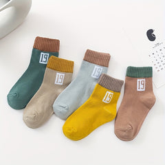 10 Pairs Girls Kids Numbers Print Sports Socks
