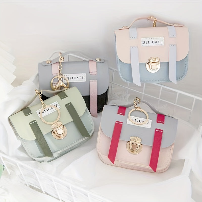 Kids Coin Purse Mini Wallet Cover Lock Small Bag Key Chain Pendant
