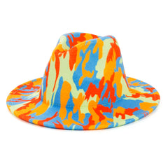 Men's Colorful Top Hat Wide Brim Cloche Hat