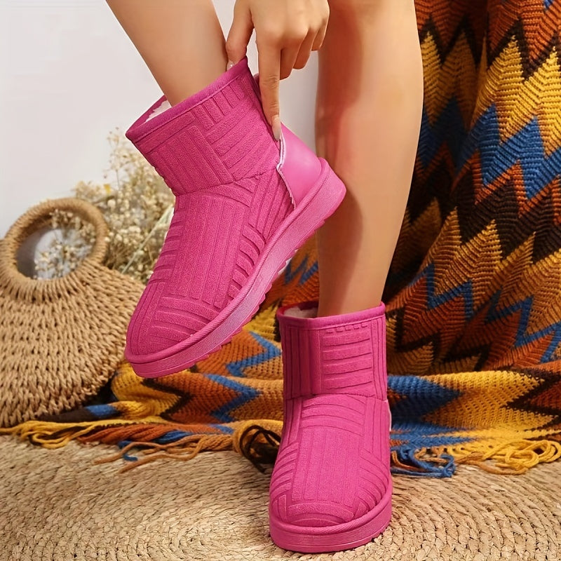 Fur Lined Thermal Snow Boots Non Slip Wear Resistance Winter Boots