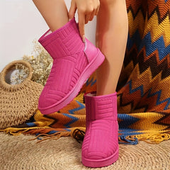 Fur Lined Thermal Snow Boots Non Slip Wear Resistance Winter Boots