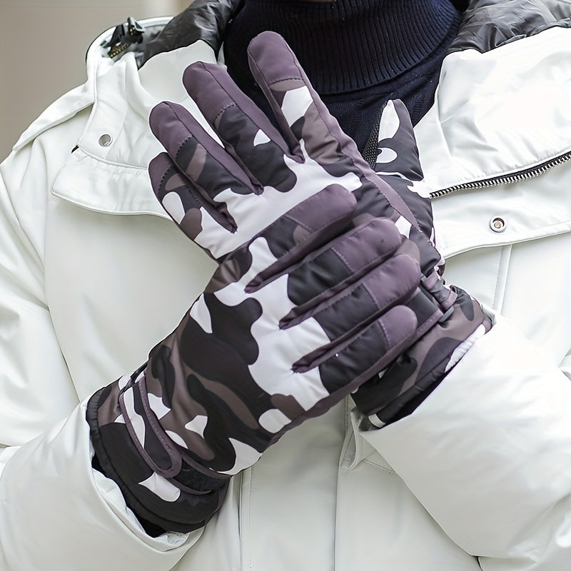 Winter Warm Gloves For Men Thickened Velvet Windproof Cycling Motorcycle