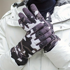 Winter Warm Gloves For Men Thickened Velvet Windproof Cycling Motorcycle