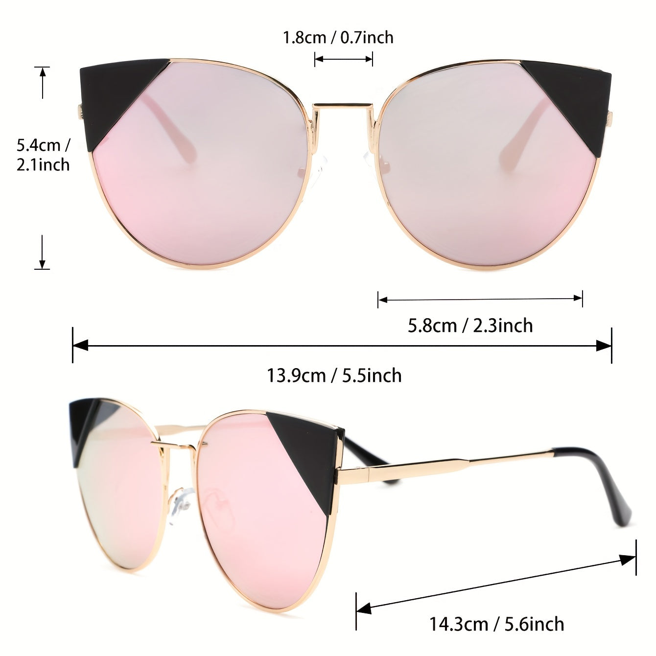 Y2K Cat Eye Sunglasses Anti Glare Metal UV400