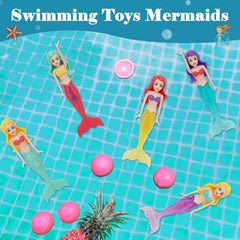 5pcs Mermaid Bath Toys for Girls & Boys with Gloves & Scarf