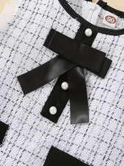 Girls Houndstooth Bow Dress Shirt Set