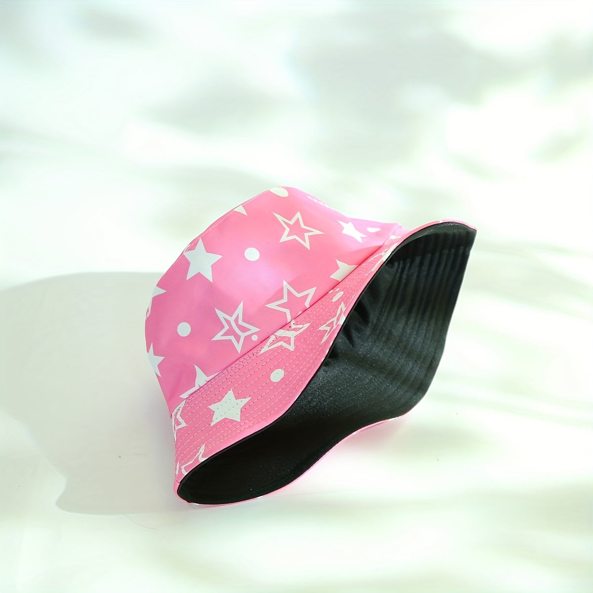 Pentagram Print Reversible Bucket Hat Solid Cartoon Basin Hat Lightweight Sunscr
