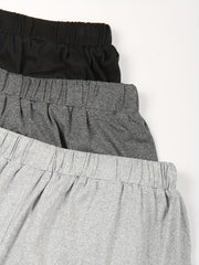 3 Pack Women's Plus Size Casual Elastic Drawstring Shorts