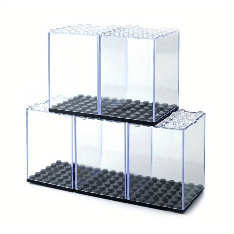 4pcs Transparent Dustproof Display Cases for Dolls and Building Blocks