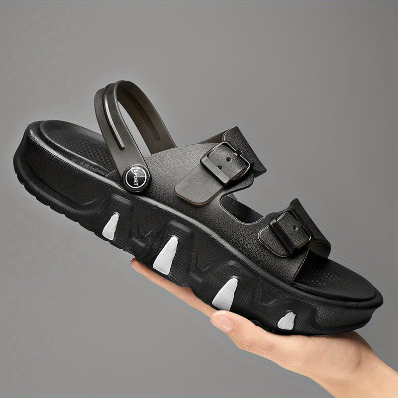 Men's Vintage Jelly Strap Slip On Buckle Sandals