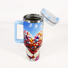 40oz Stainless Steel Water Bottle Insulated With Handle And Lid