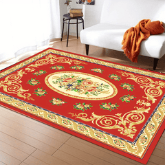 Red American Classic Area Rug Soft Carpet for Living R