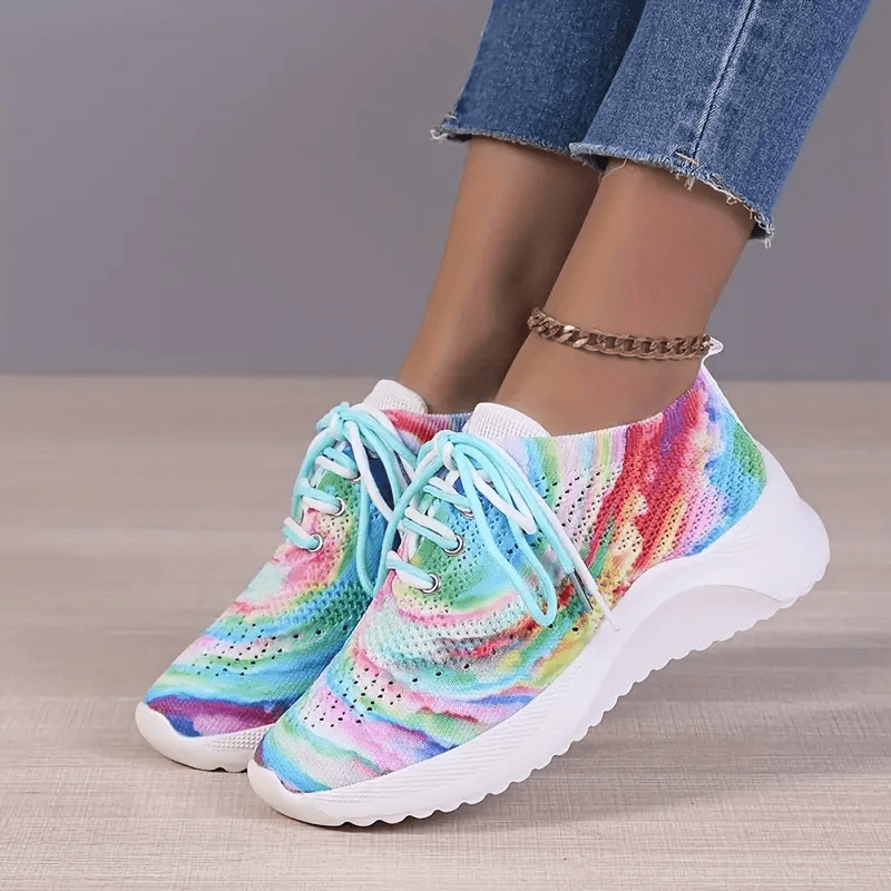 Women's Colorful Knit Sneakers Lightweight Running Shoes