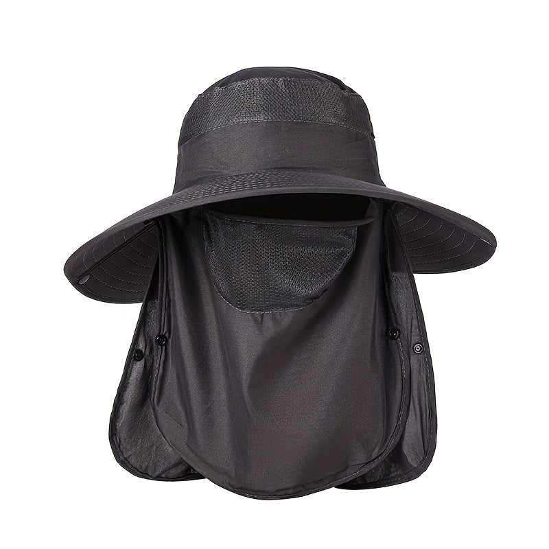 Outdoor Sunscreen Anti-mosquito Hat w/ Facecover for Camping Hiking Fishing