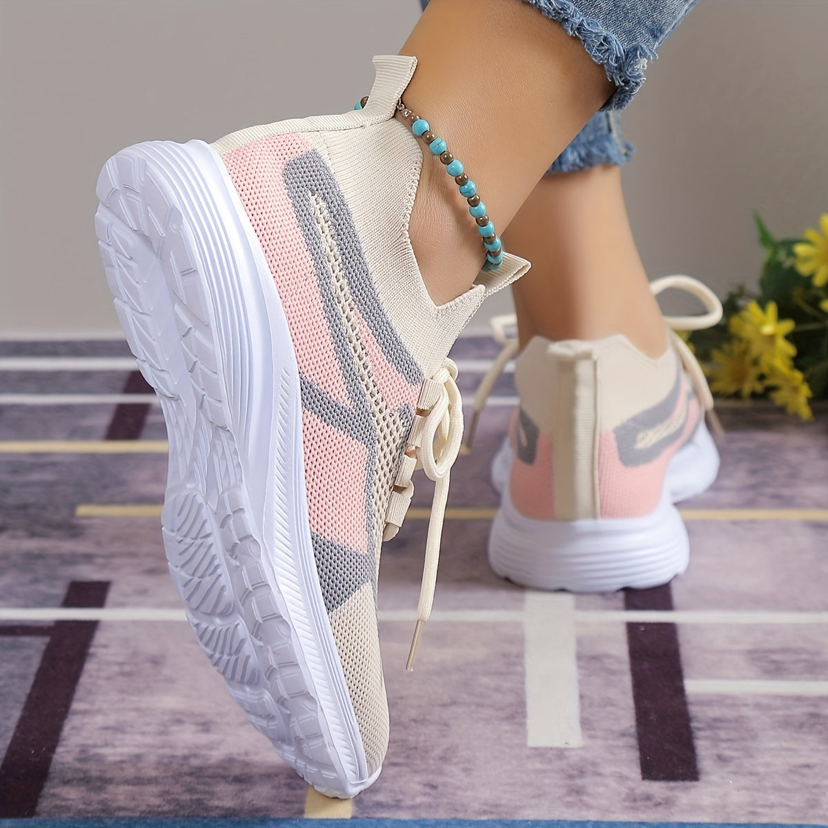 Mesh Breathable Low Top Sneakers Comfortable Running Shoes