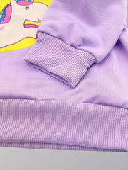 Girls' Unicorn Graphic Crew Neck Sweatshirt for Spring and Autumn