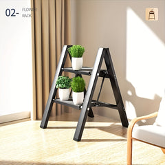 Thickened Folding Two-step Ladder Carbon Steel Sturdy Durable Non-slip Pedal