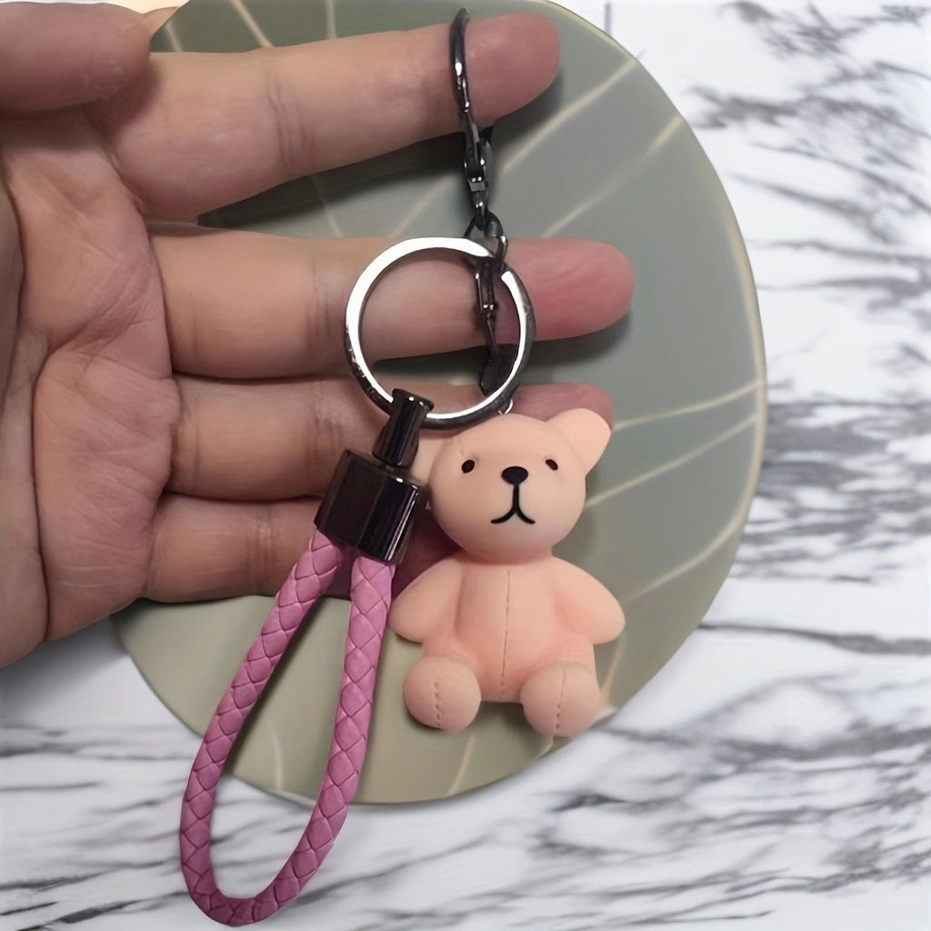 Cute Resin Bear Keychain for Couples Car Bag Pendant Gift