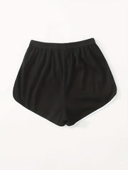 Contrast Trim Drawstring Shorts Women's Clothing