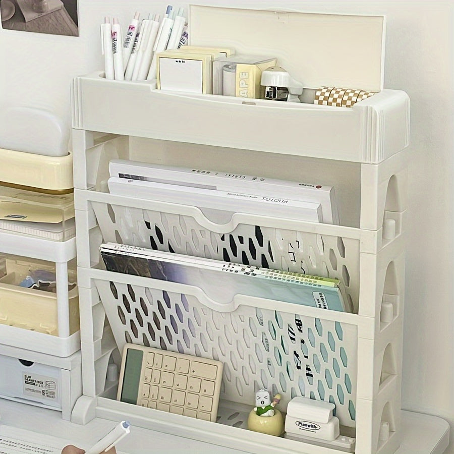 Desktop Storage Rack for Office Desk Stationery Organizer