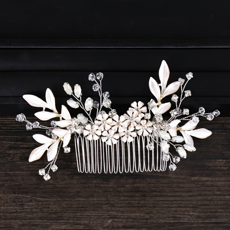 Faux Pearl Crystal Hair Combs for Bride Wedding