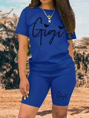 Sporty Two-piece Set Casual T-shirt & Shorts Outfit
