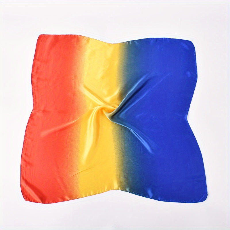 Tie Dye Gradient Bandana Vintage Square Scarf Satin Neckerchief Silk