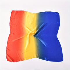 Tie Dye Gradient Bandana Vintage Square Scarf Satin Neckerchief Silk