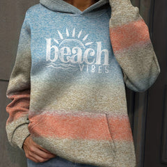 Tie Dye Letter Print Hoodie Long Sleeve Sweatshirt