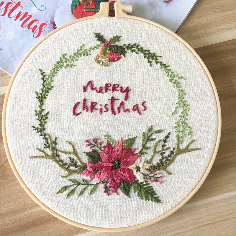 DIY Christmas Theme Embroidery Kit Hand Art Craft Decoration Gift