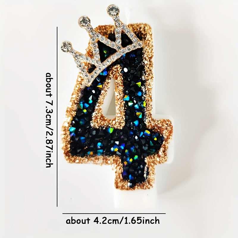 Faux Diamond Crown Number Candle Wedding Party Supplies