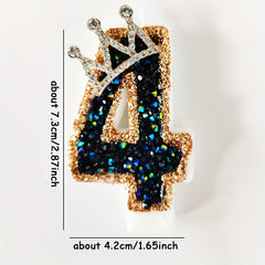 Faux Diamond Crown Number Candle Wedding Party Supplies
