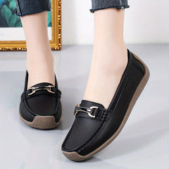 Women's Metal Decor Flat Shoes Comfortable Slip On Casual Shoes