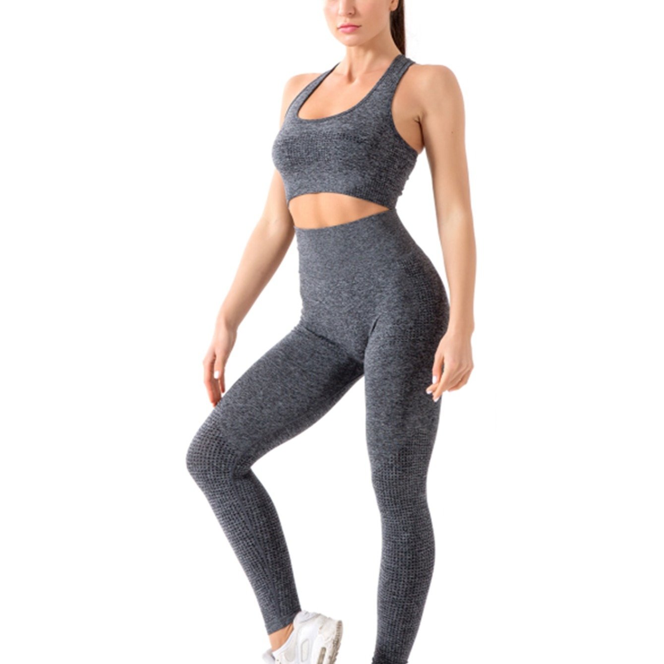 Seamless Ribbed High Waist Leggings Set