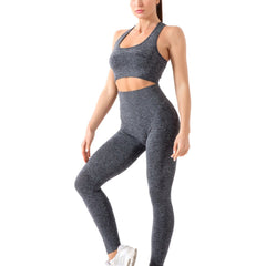 Seamless Ribbed High Waist Leggings Set