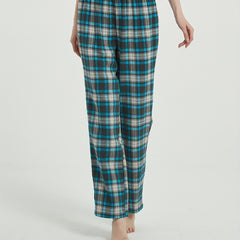 Plaid Sleep Bottoms Elastic Waistband Women's Sleepwear