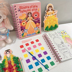 Princess Dress up Activity Book With Watercolor Puzzle Stickers DIY Craft Kit