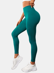 Green Yoga Leggings High Waist Butt Lifting Seamless Gym Pants